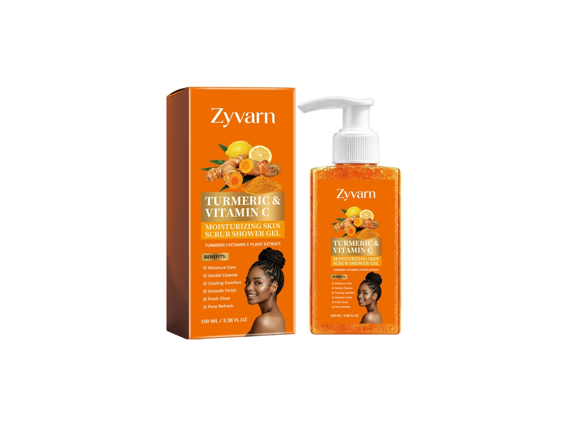 Gel de Banho Exfoliante Hidratante Zyvarn Cúrcuma e Vitamina C