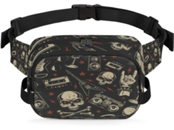Pochete para Mulheres 22 8 X 6 3 X 15 5 Cm Design Diy Pa Estampa de Caveira Impermeável de Alta Qualidade S/MARCA