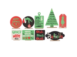 Cartões Decorativos para Bandeja em Estilo Natal com Madeira Resistente, Conjunto de 9 LAXISCREED