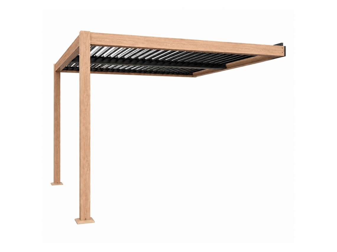 Sifnos Pergola Bioclimática 3x3m com Efeito de Madeira CONCEPT U