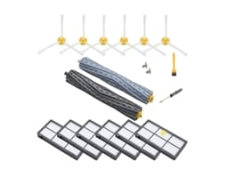 Kit de peças de reposição para aspirador de pó irobot roomba 860 870 880 890 960 980 990, 6 filtros, 6 escovas laterais, 1 extrator de detritos em t