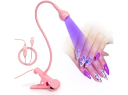 Lâmpada De Nail Art 3w Com Haste Flexível, Secagem Rápida, Secadora De Esmalte Em Gel, Plug And Play, Portátil, Para Uso Doméstico, Rosa