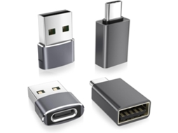 Adaptador Usb-c Para Usb 4 Unidades: Liga De Alumínio, 5gbps, Iphone, Ipad, Macbook, Samsung Galaxy Black