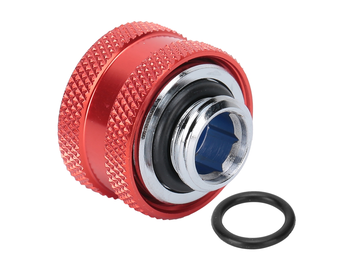 Conector Rápido De Torção Fittings Rosca Externa G1/4 Para Tubo Rígido De Refrigeração De Computador Vermelho Luz Dourada