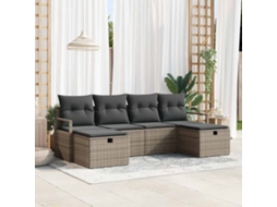 Vidaxl Conjunto De Sofás 6 Unid. 6-número De Lugares Cinzeto Vime Pe