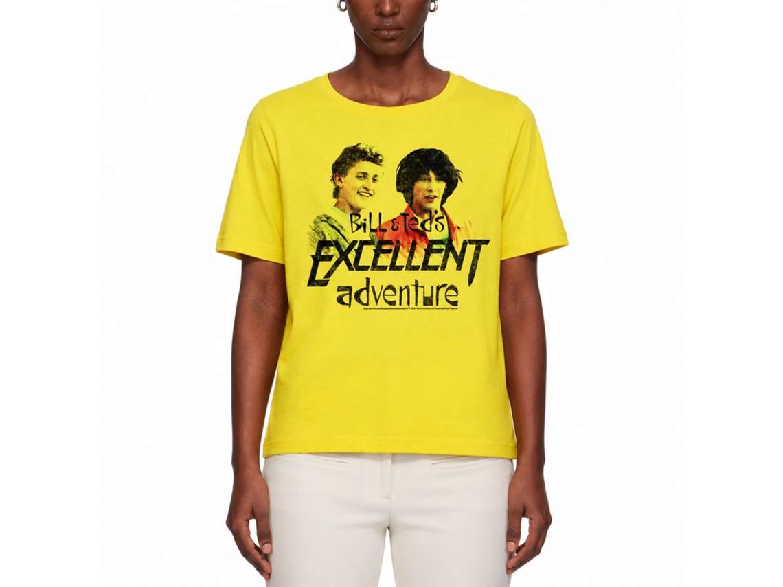 Rockinstone Bill And Ted Dudes Solid Yellow Adult T-shirt Size:xxl