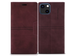 Capa Para Iphone 14 Plus Pele Sintética Anti-choque Magnética Vermelho