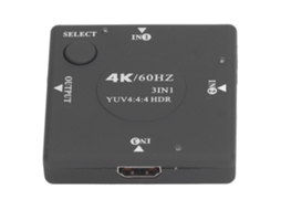 Switcher de Interface Multimídia Mali com HDMI 2.0 3 em 1 Saída 4k 60hz para Home Theater