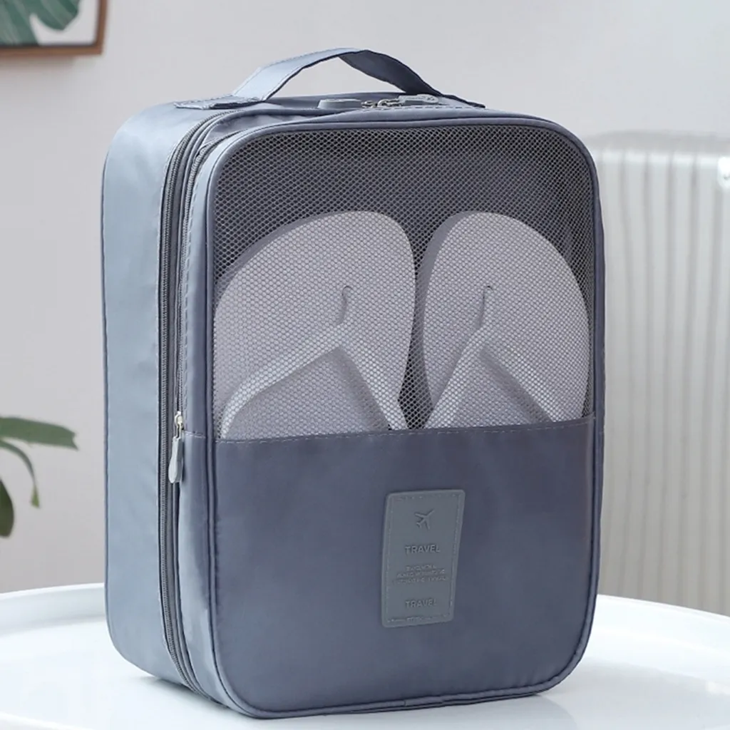 Saco para Sapatos com Capacidade para 3 Pares, Malas, Guardar em Viagem e no Dia A, na Cor Cinza AQUAFORGE