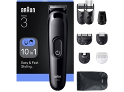 Aparador Multifunções BRAUN Series 3 AIO3560 10-em-1 Para Barba, Cabelo E Corpo (Outlet Caixa Aberta )