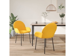 Dining Chair, Dining Chairs Vidaxl Amarelo Veludo (n/a)