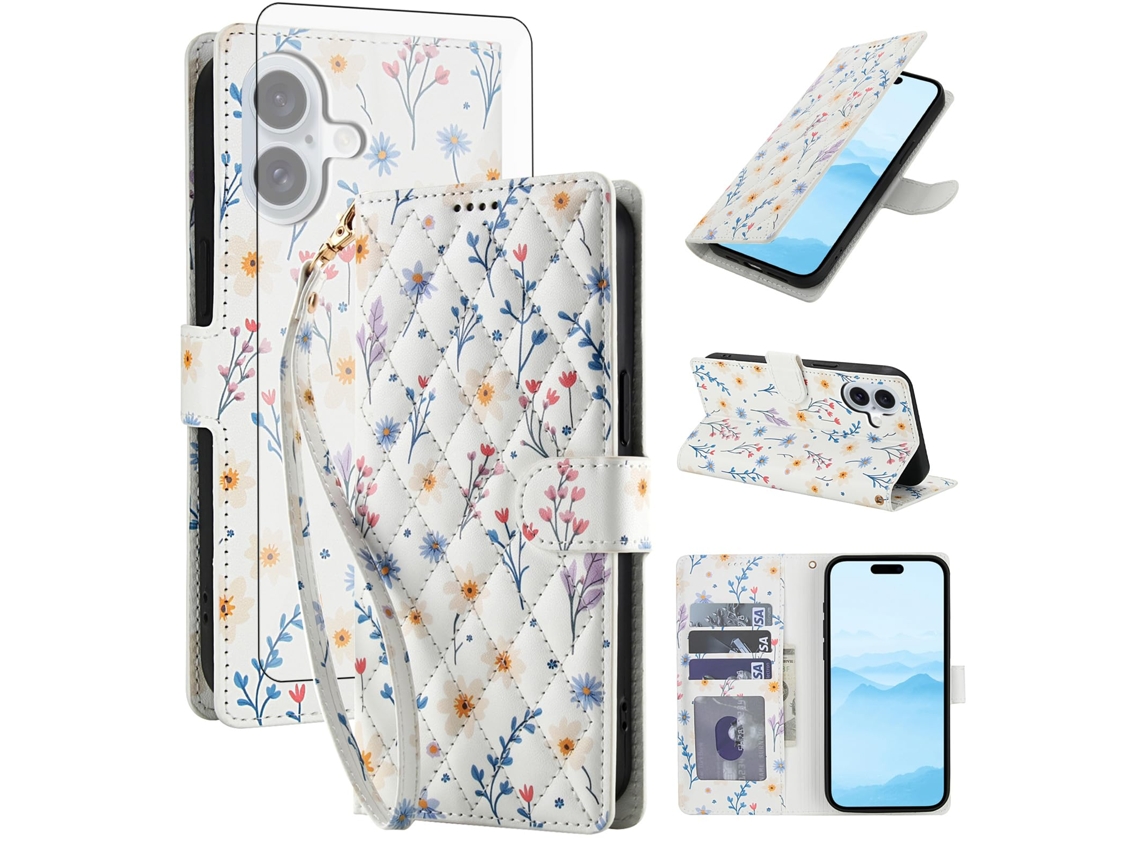 Capa De Celular Resistente A Impactos Com Protetor De Tela Para Iphone 16 Plus - Uma Flor