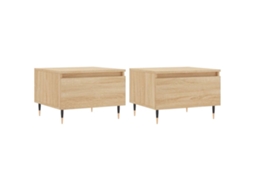 Conjunto de 2 Mesas de Centro Carvalho Sonoma MAISON EXCLUSIVE 50x46x35 cm