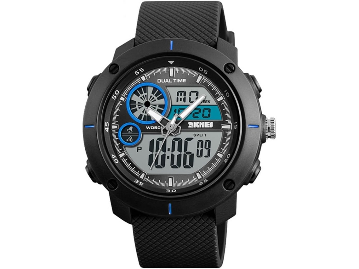 Relógio de Pulso Digital À Prova DÁgua Masculino -Azul