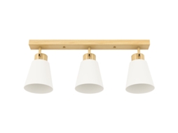 Luminária Teto Led 40w 3 Soquetes E27 Ajustável Madeira Natural VELTRIX