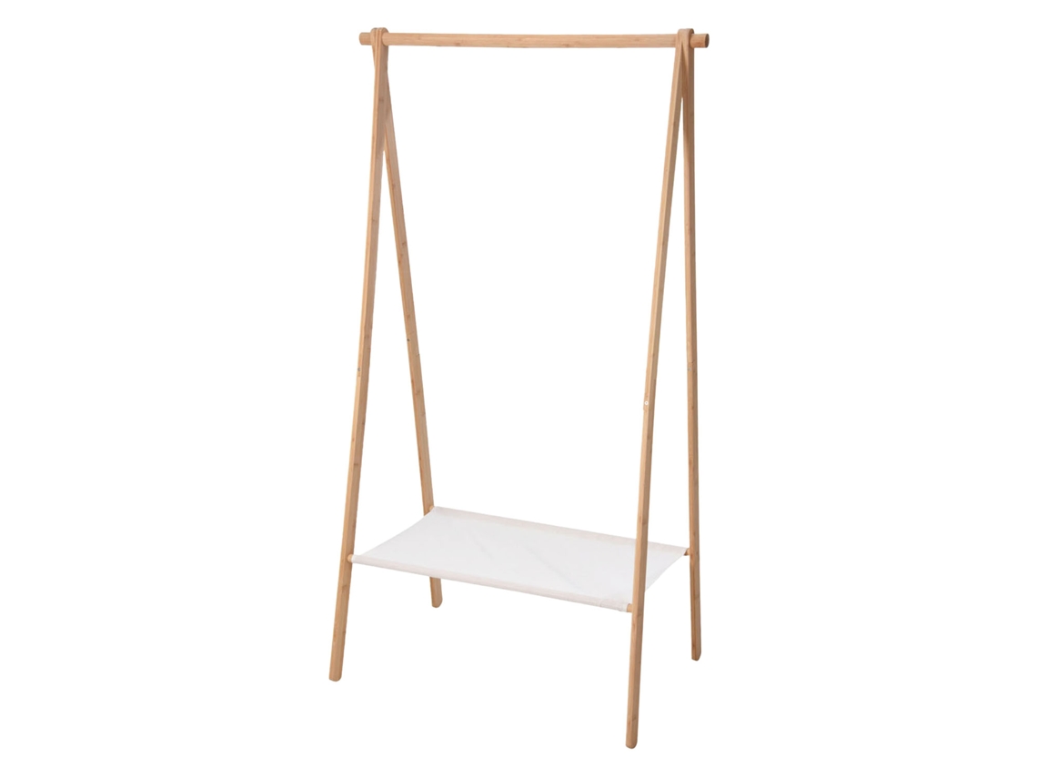 Cabideiro De Bambu, Marrom Claro, 86x57x155cm, Para Quarto. Merkloos