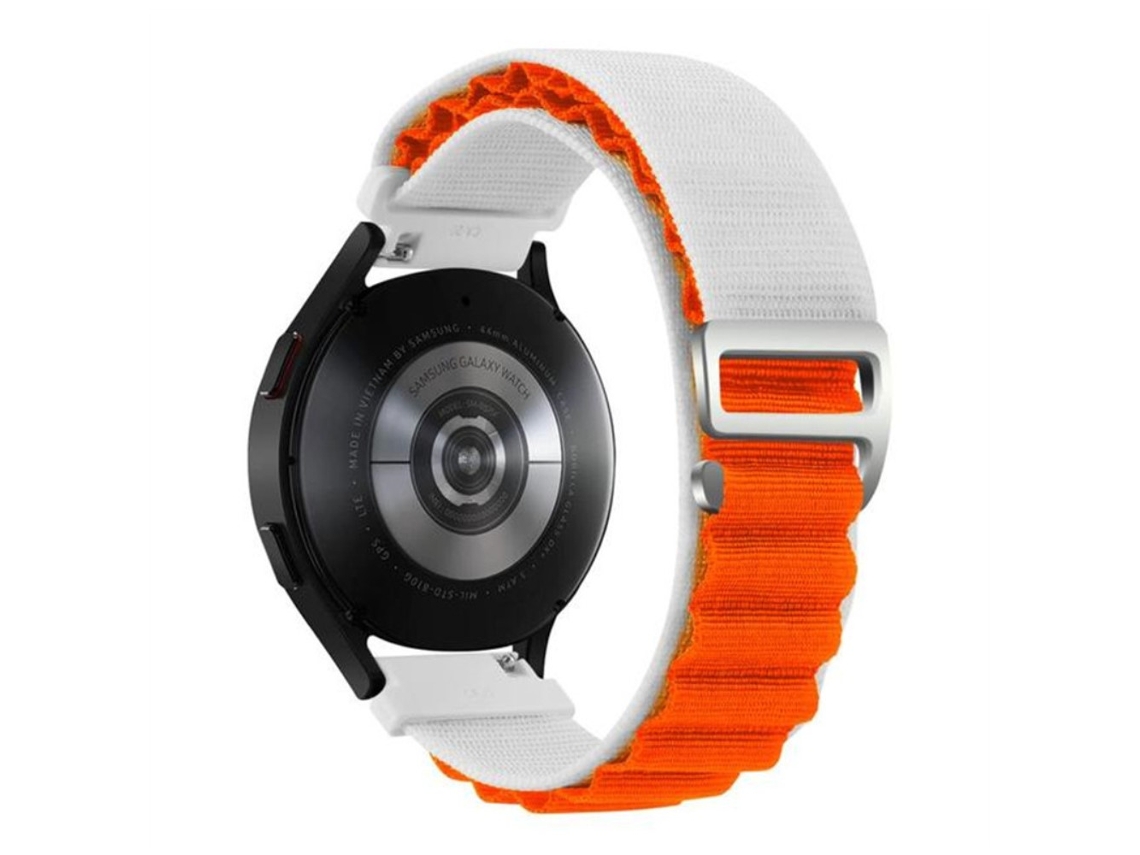 Bracelete de Nylon 20Mm Ajustável para Coros Pace 2/Apex 42Mm Branco/Laranja