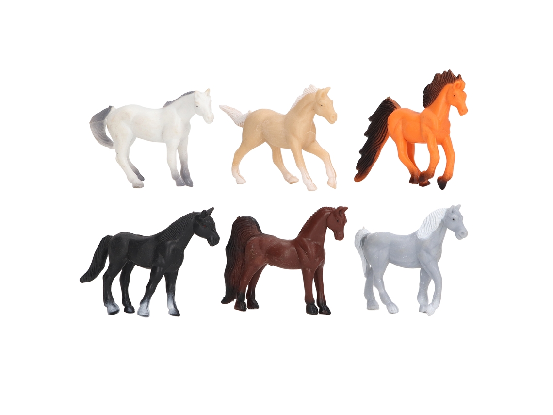 Mali conjunto de 6 Figuras de Cavalo Simuladas Brinquedo Educativo para Crianças Decoração