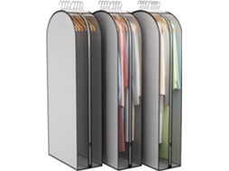 Conjunto De 3 Capas Protetoras Com Zíper Para Roupas, Ideais Para Guardar No Armário, Medindo 50 Polegadas X 50 Polegadas.