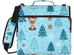 Organizador de 3 Argolas com Alça Ombro e Mão, À Prova D Água, Design De Floco Neve, Azul, 3,8cm 1,5 Polegadas, Ideal
