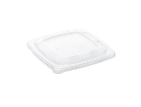 50 Tampas Transparentes para Saladeiras Quadradas Piramidais 750 ml (18 x 18 x A. 5 cm) Robustas e Recicláveis em PET - D-WORK