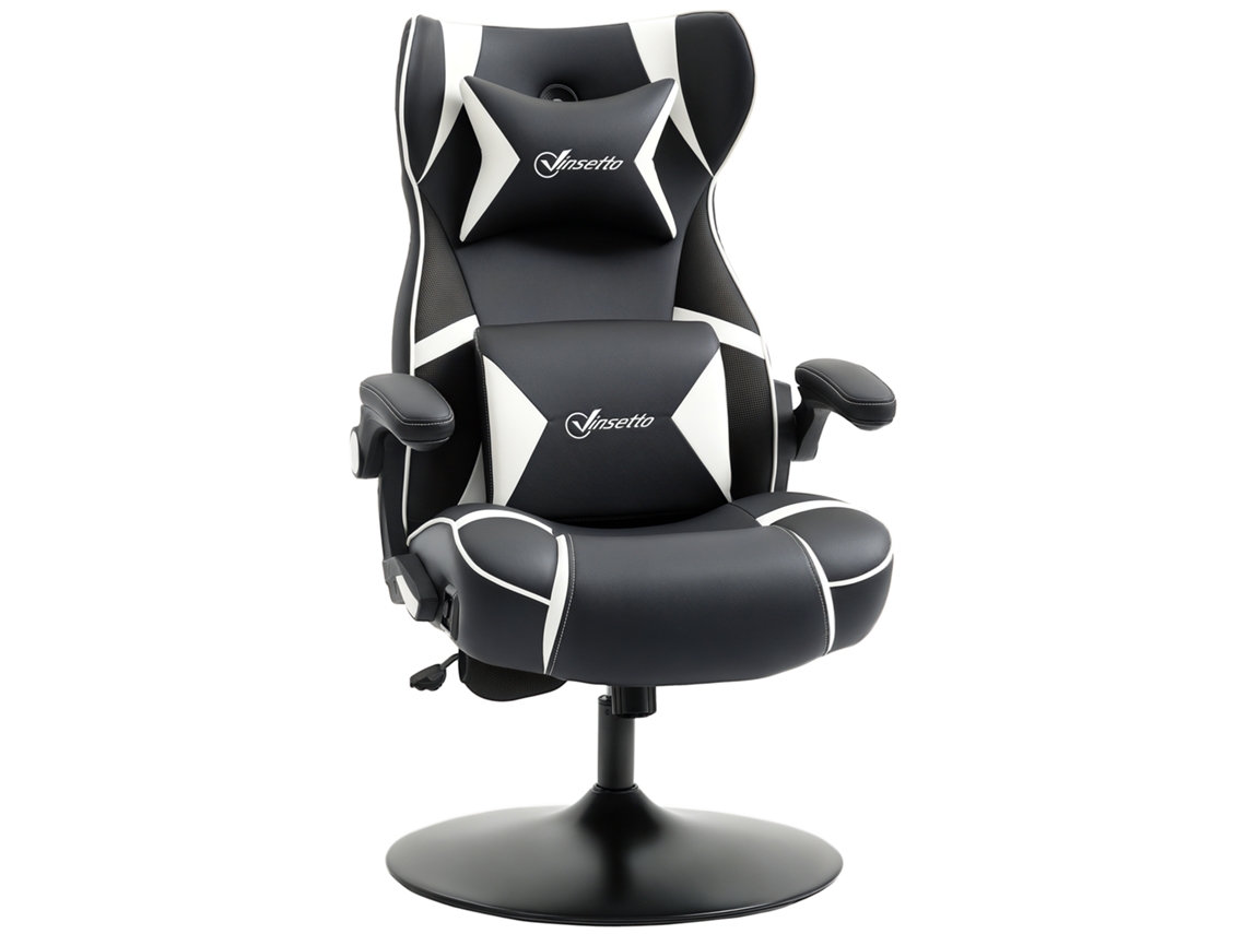 Cadeira Gamer BTFORUS, com caixas de som, reclinável, preto+branco, 69x73x118cm
