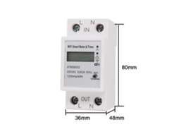 Medidor Elétrico YURU, Inteligente, WiFi, Controle Remoto, Energia