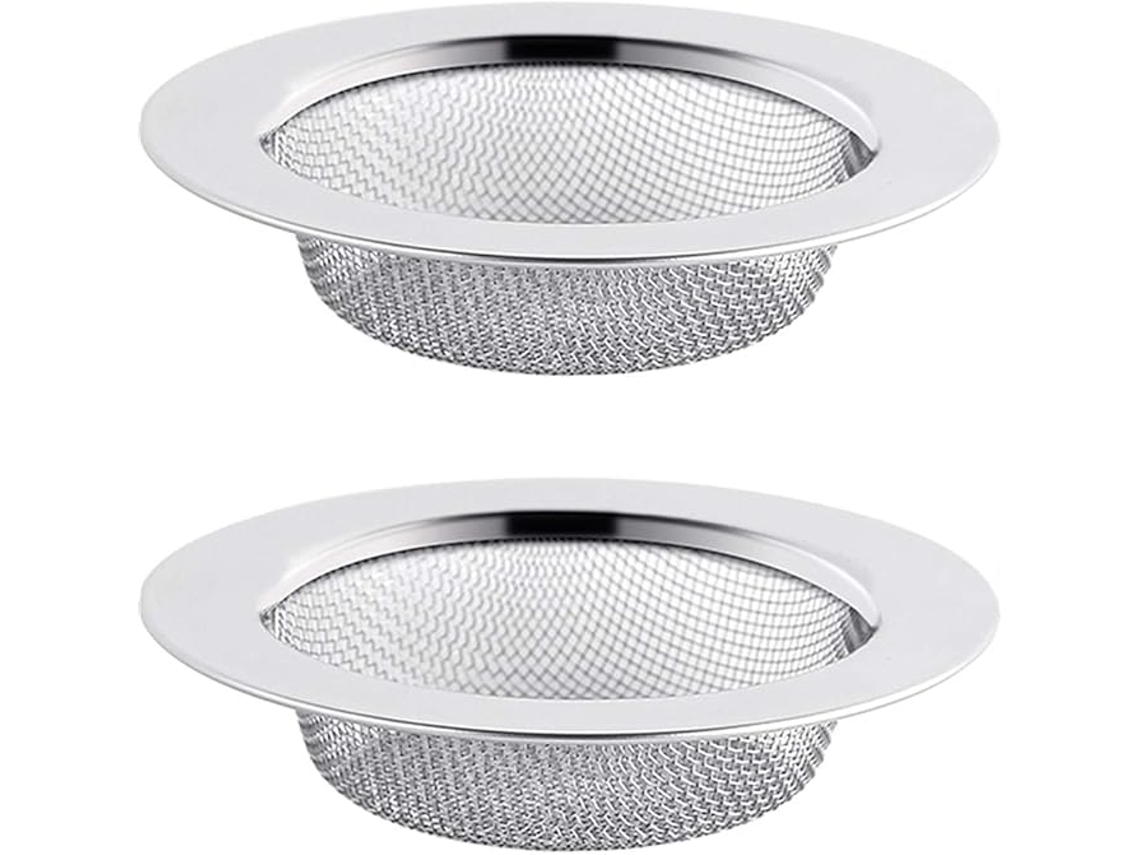 Conjunto De 2 Filtros De Pia Em Aço Inoxidável, Com 7,5 Cm De Diâmetro