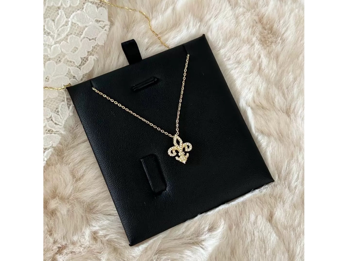 Colar com Flor de Dragão e Pedras Diamantadas em Prata Pura 925 , Estilo Luxo Delicado com Zircônia Brilhante MDUG (dourado)