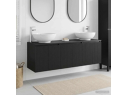 Vidaxl Conjunto De Armários Para Banheiro 3 Unid. Preto