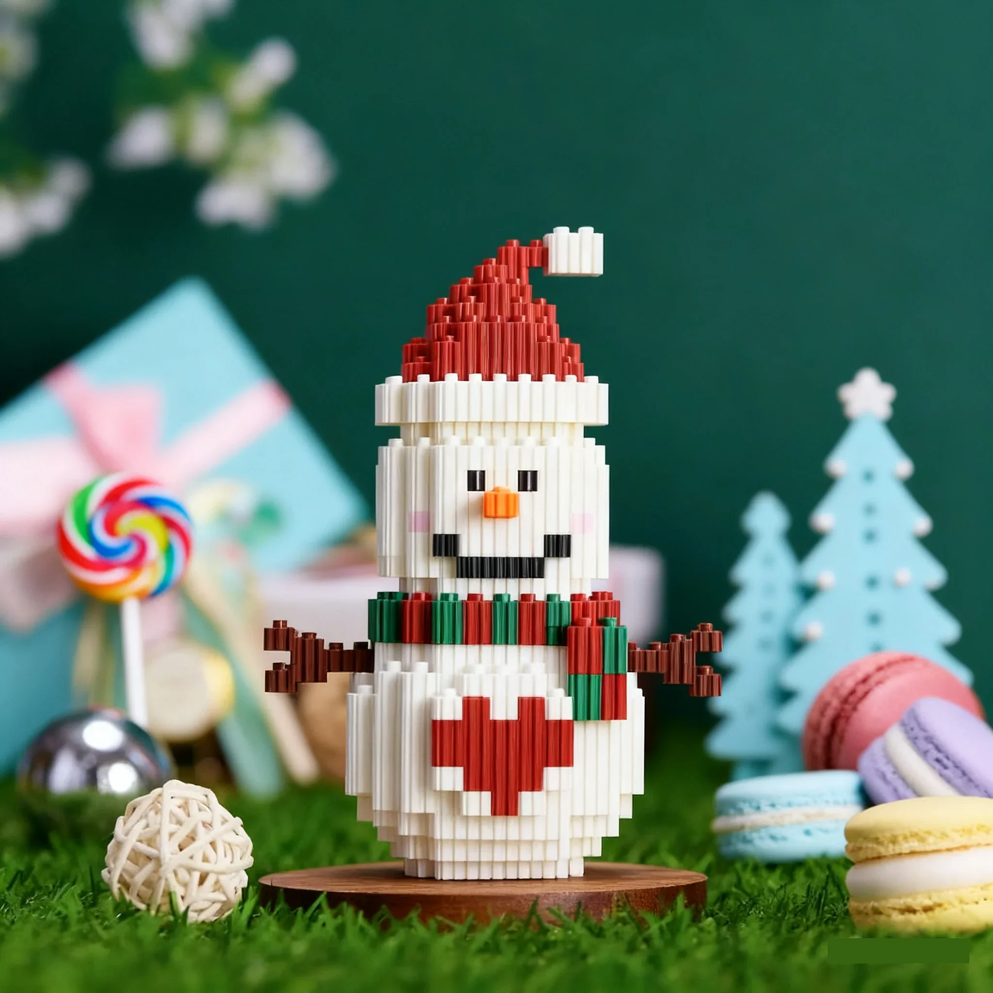 (374 Peças) Modelo De Blocos De Montar Em Miniatura De Natal Para Montar, Quebra-cabeça De Natal E Presente Educativo