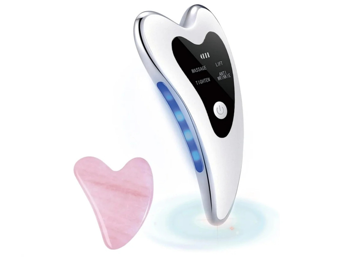 Massageador Facial Yizhood G1 Elétrico Facial Gua Sha Vibração Branco