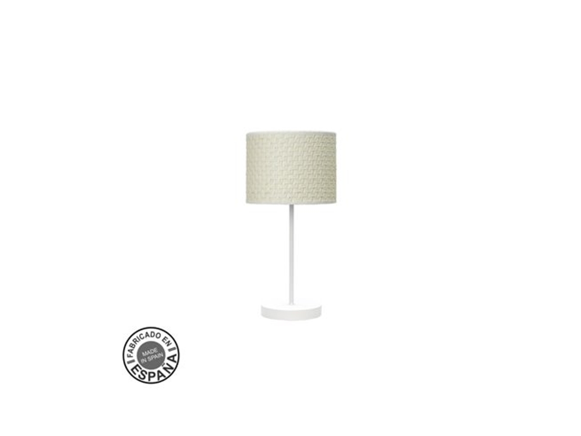 Moda Candeeiro De Mesa 1xe14 Branco/palheta Branca 42x17x17 Cm Fabrilamp