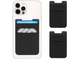 2 Pack Carteira Adesiva Para Celular, Bolsa Elástica De Lycra Para Cartões De Crédito No Verso Do Celular