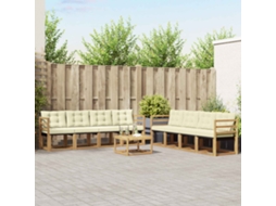 Vidaxl Conjunto De Sofás Para Exterior 9 Pcs Branco E Creme