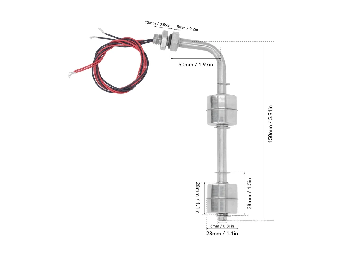Sensor De Nível De Água Em Aço Inox Da Laxiscreed Para Piscinas, Aquários E Tanques, Compatível Com Ac/dc 0-110v