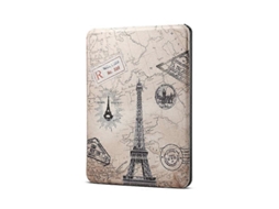 Capa Protetora De Couro Sintético Com Padrão Da Torre Eiffel Horizontal Para Amazon Kindle 2019, Com Função De Suspensão E Ativação