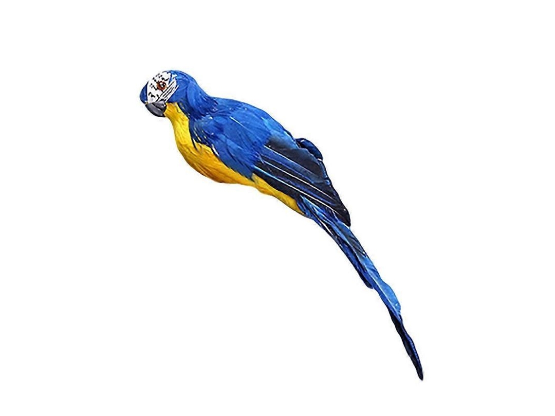 Estátua De Papagaio Decorativa Para Jardim - Material Espuma E Penas, Durável, Cores Vibrantes, Tamanhos 25cm/35cm Azul