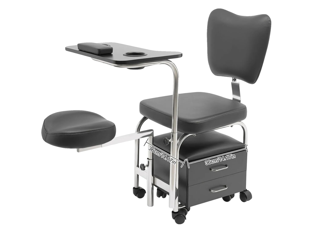 Cadeira De Pedicure, Descansos De Pã©s Ajustã¡veis, Design Durã¡vel, Preto Oem