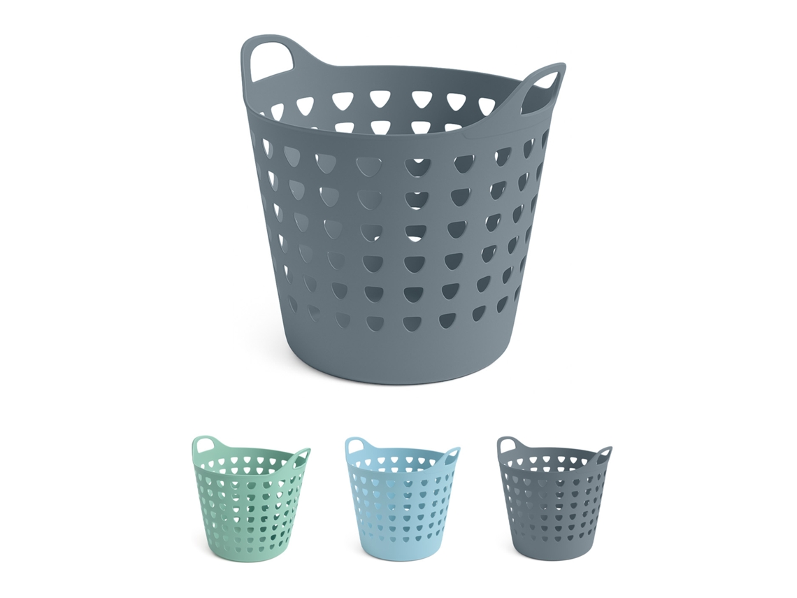 Cesto Ropa Sucia 60l Y 26l Con Agujeros Triangulares | Cesta Colada Moderna | Gris, Azul O Verde Gris 26 Litros