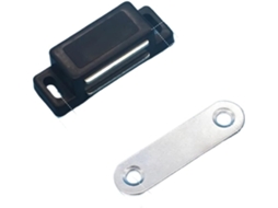 Conjunto De 20 Peças Fecho Magnético Plástico Preto Em Abs Portas Armários, Gavetas E Portas De Armários Preto