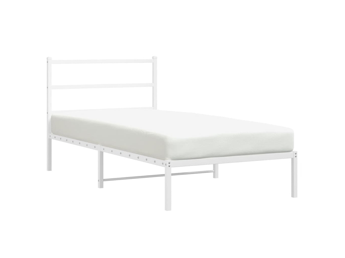 Maison Exclusive - Estrutura De Cama Com Cabeceira 100x200 Cm Metal Branco