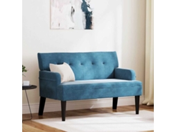 Vidaxl Banco Chesterfield Azul 112 X 65,5 X 75 Cm Veludo