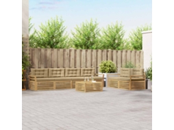 Vidaxl Conjunto De Sofás Para Exterior 7 Unid. Branco E Bege