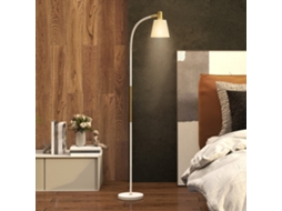Luminária Piso Sala Alt.ajust.127-160cm C/ Interruptor + Tomada E27, Branca