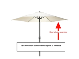 Tela recambio sombrilla hexagonal ø 3 metros (08091050)