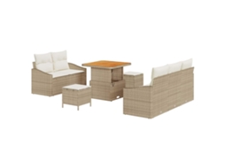 Maison Exclusive - Conjunto De Sofá De Jardim Com Almofada 8 Pcs Bege Vime Pe