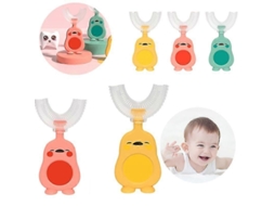 Escova de Dentes Infantil 360 Soft em Formato U, Silicone, para Crianças 2 a 12 Anos, Verde GOKOCO (p)