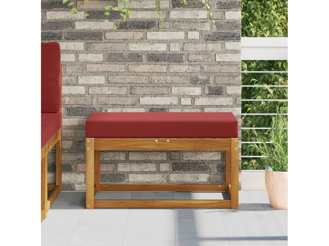 Vidaxl Almofada De Assento Externa 100% Poliéster Vermelho Tinto