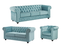Conjunto Sofá E Poltrona Chesterfield